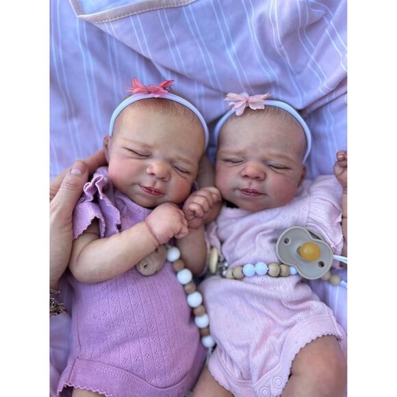 🆕18inch Realistic Cloth Body Twin Baby Dolls Sleeping Newborn Baby Doll Girls - Picture 2 of 9